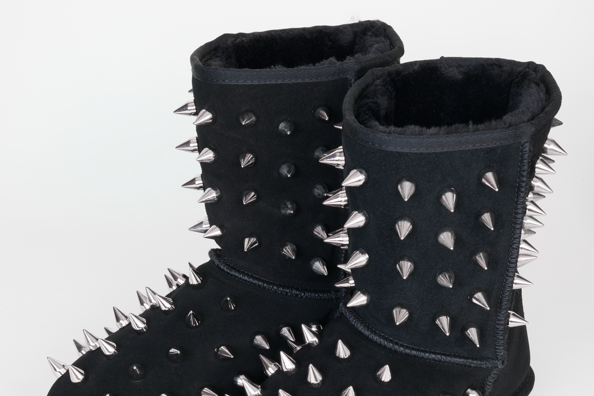 prngrphy Studded Suede Boot XL - ULTRA BLACK