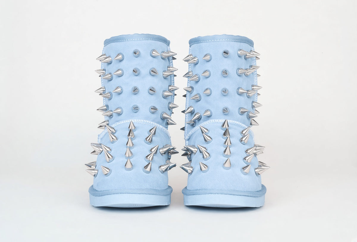 prngrphy Studded Suede Boot XL - BABY BLUE