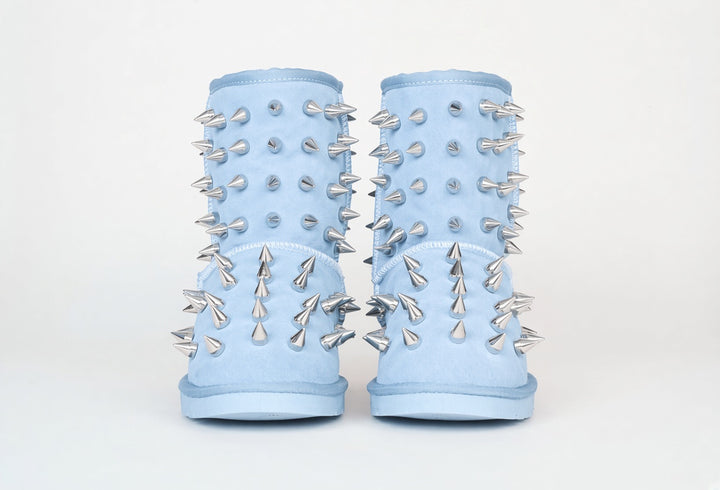 prngrphy Studded Suede Boot XL - BABY BLUE