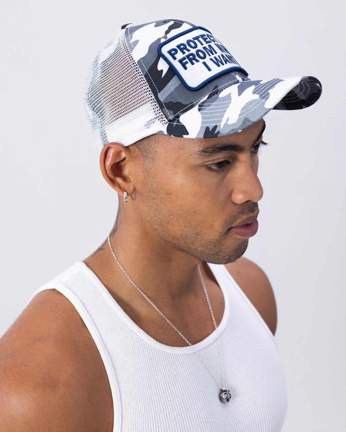 Prngrphy - Snow Camo Protect Me Trucker Hat