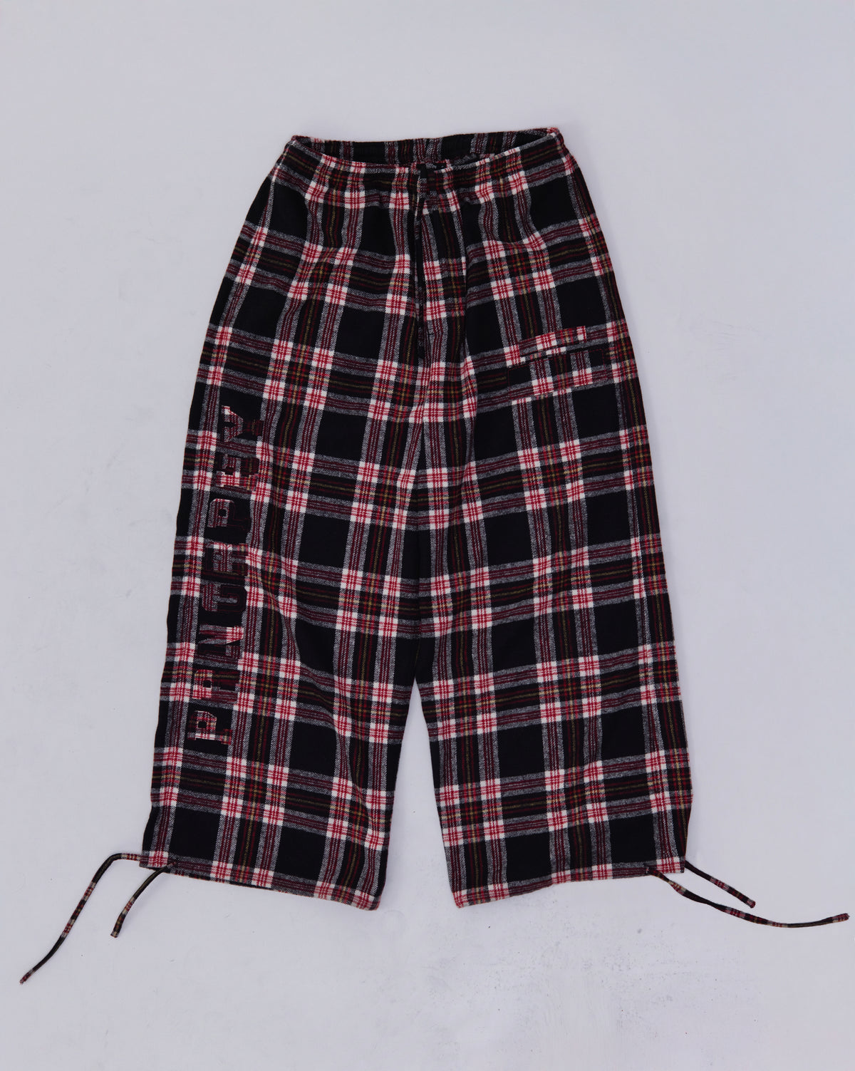 Prngrphy - Plaid Varsity Sweats (BLACK/RED)