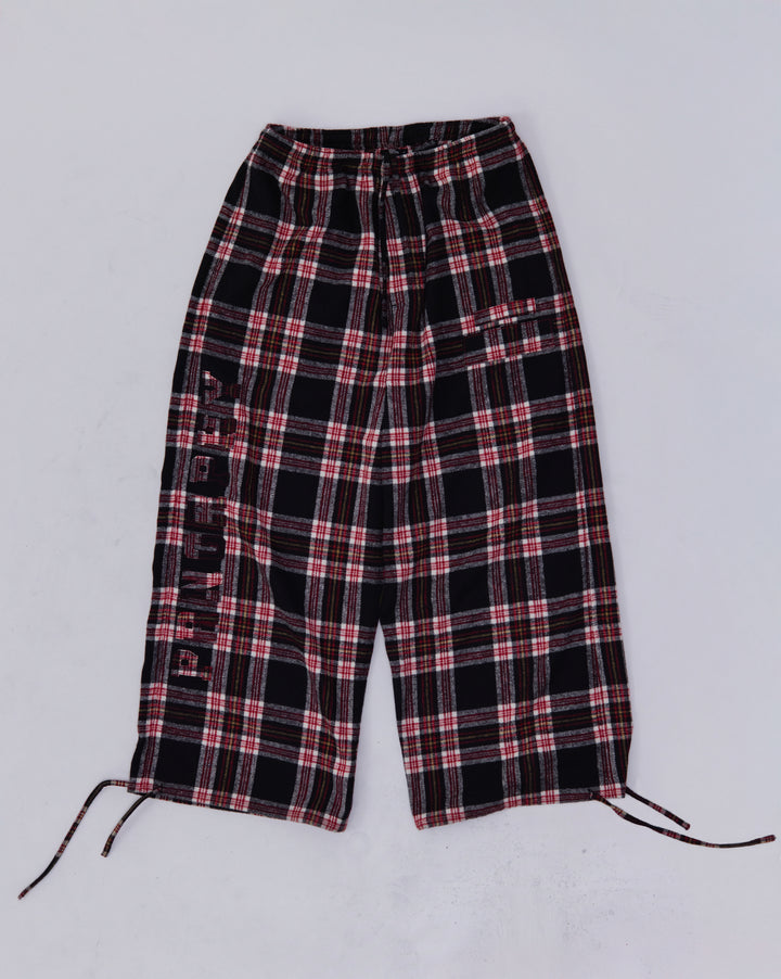 Prngrphy - Plaid Varsity Sweats (BLACK/RED)