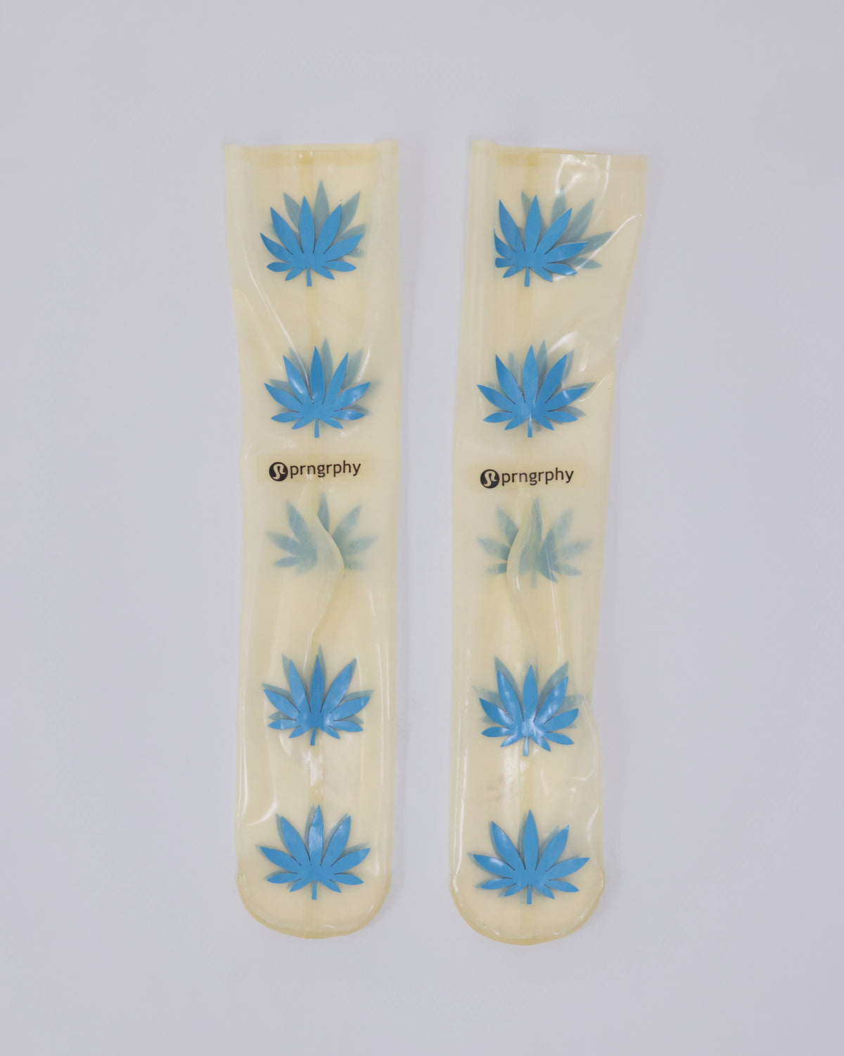 Prngrphy - Latex Weed Socks (Nude/Aqua)