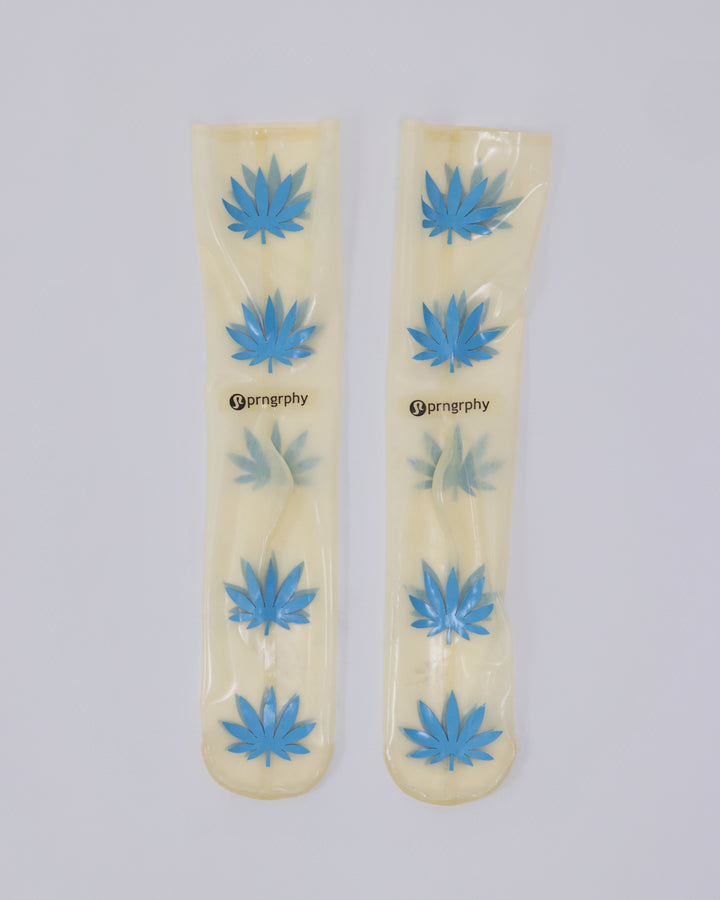 Prngrphy - Latex Weed Socks (Nude/Aqua)