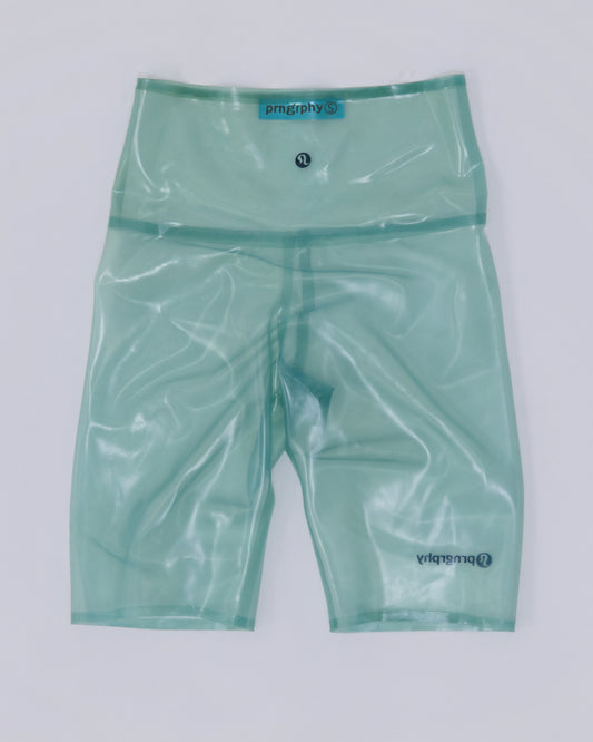 Prngrphy - Delulu Latex Biker Shorts (Aquamarine)