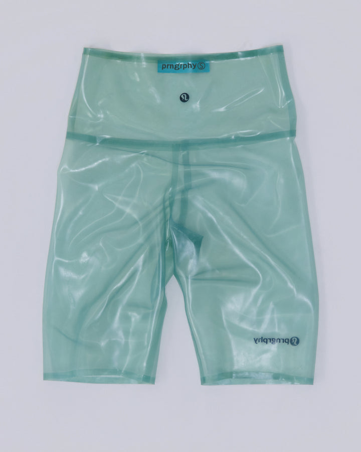 Prngrphy - Delulu Latex Biker Shorts (Aquamarine)