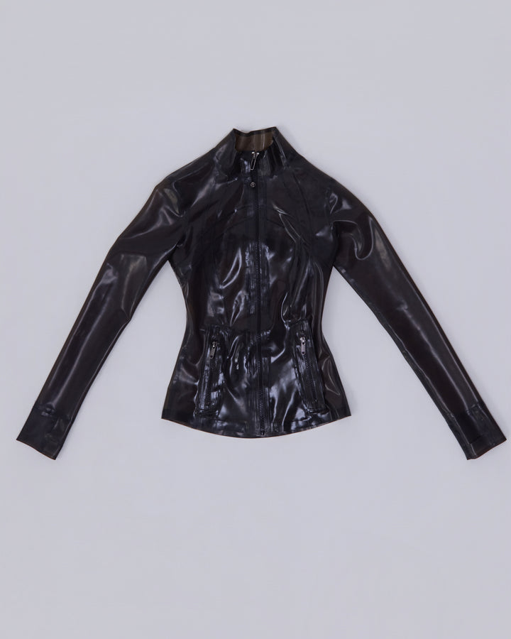 Prngrphy - Delulu Latex Track Jacket (Black)