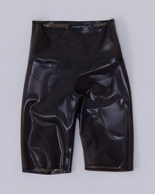 Prngrphy - Delulu Latex Biker Shorts (Black)