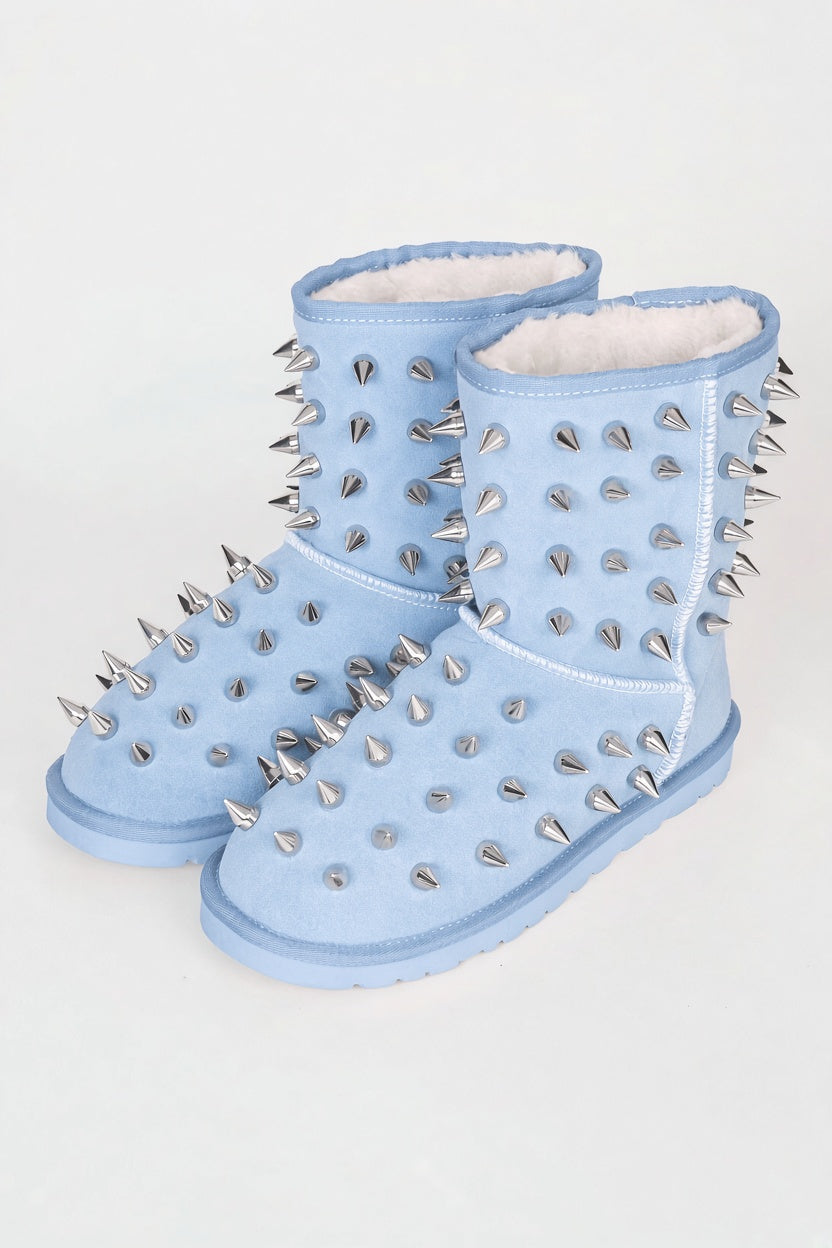 prngrphy Studded Suede Boot XL - BABY BLUE