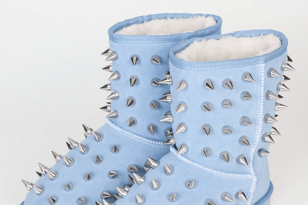 prngrphy Studded Suede Boot XL - BABY BLUE