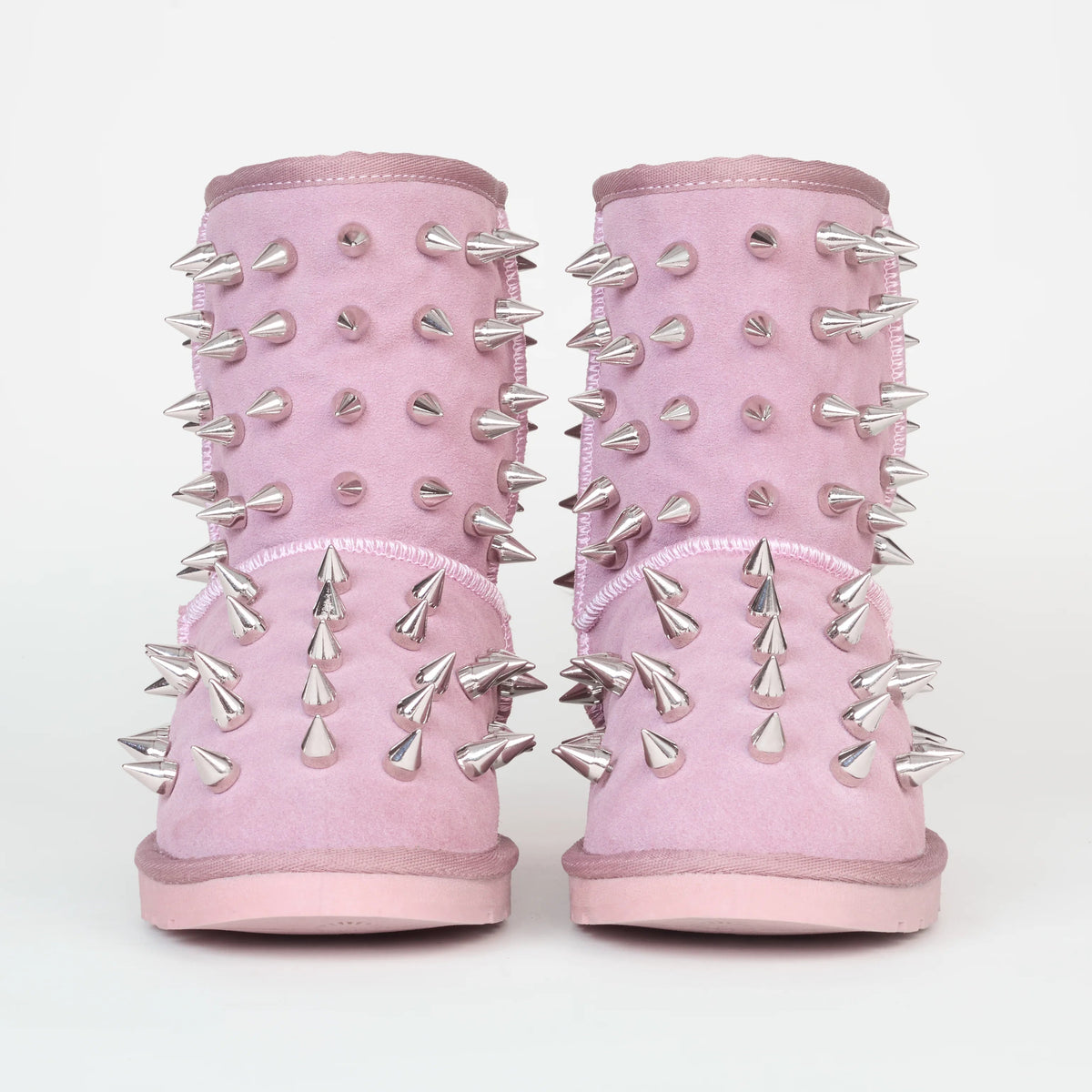 prngrphy Studded Suede Boot XL - GHOST PINK